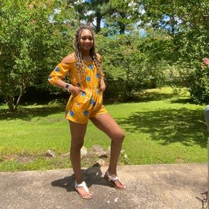 Medium Yellow Floral Romper